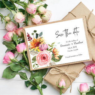 Faire-part de mariage chic et photo Rose élégante