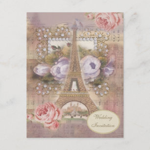 Faire-part de mariage chic minable de Tour Eiffel