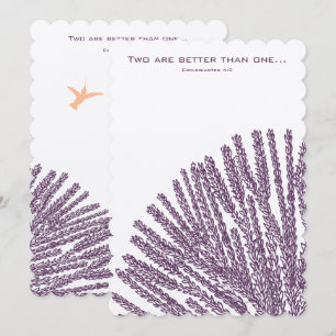 Faire-part de mariage chrétien Colibri Plum Corail