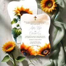 Faire-part de mariage chrétien - Fleurs de soleil