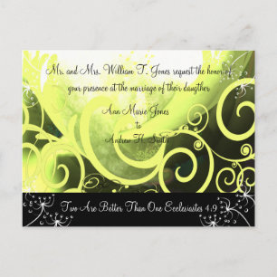 Faire-part de mariage chrétien vert Cala Lily