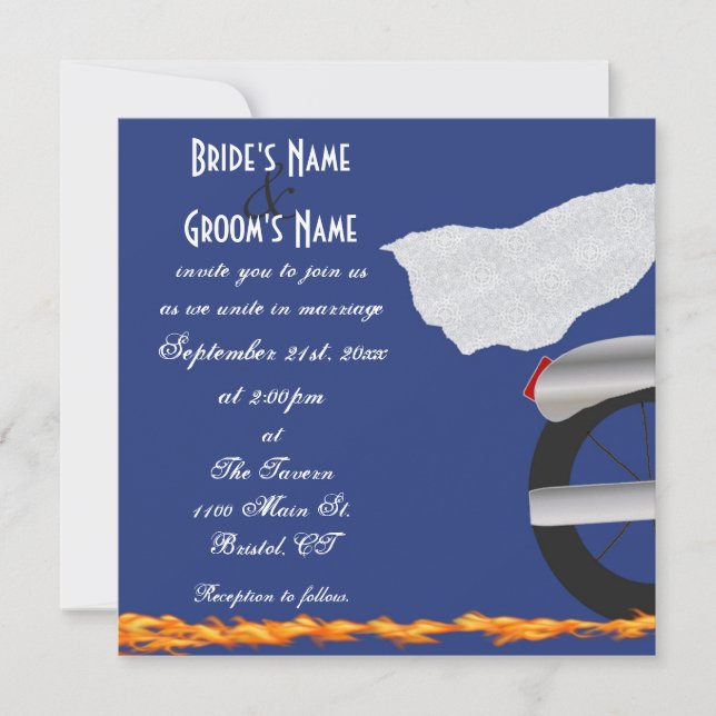 Faire-part de mariage Chrome et Lace Biker (Devant)