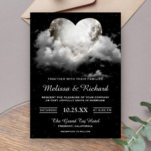 Faire-part de mariage Ciel romantique Lune en form