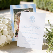 Faire-part de mariage classique aux hortensias