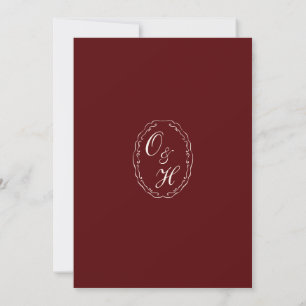 Faire-part de mariage classique bordeaux Old Money