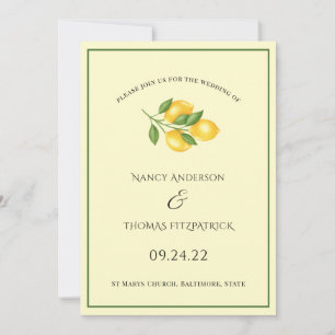 faire-part de mariage classique citron