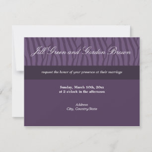 Faire-part de mariage Classy Purple Zebra