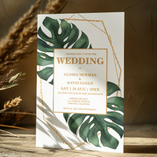 Faire-part de mariage Code QR Feuilles de Palmier 