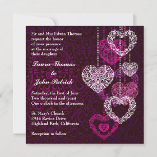 Faire-part de mariage coeurs