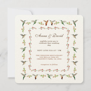 Faire-part de mariage colibri