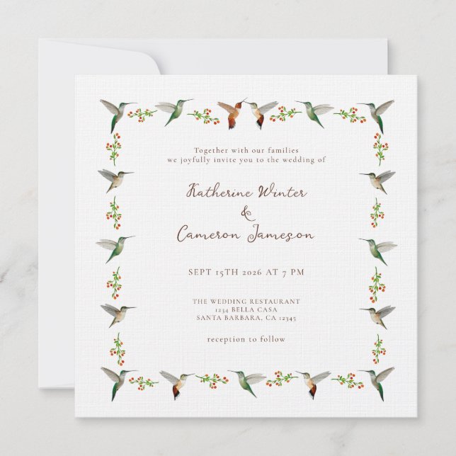 Faire-part de mariage Colibri (Devant)