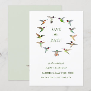 Faire-part de mariage colibri pour annoncer la dat