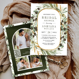 Faire-part de Mariage Collage de Feuilles d'Olivie