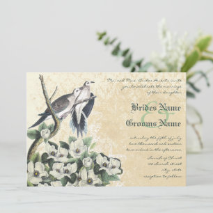 Faire-part de mariage colombes oiseaux d'amour et