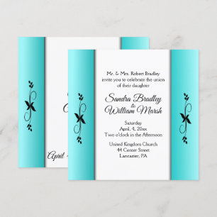 Faire-part de mariage Colonnes turquoises