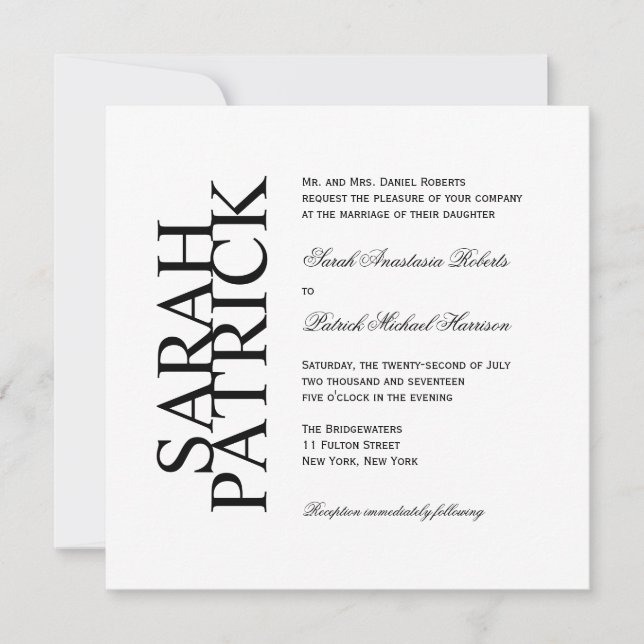 Faire-part de mariage CONTEMPORAIN (Devant)