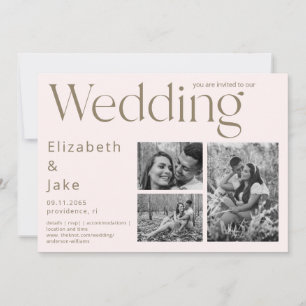 Faire-part de mariage contemporain Collage Photo N