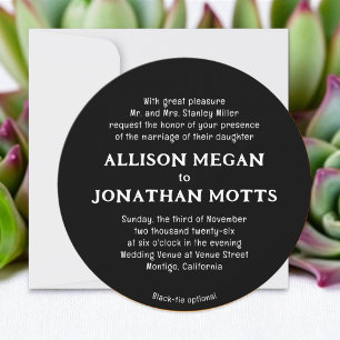 Faire-part de mariage contemporaine noir et blanc