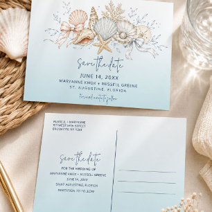 Faire-part de mariage Coquette Bow & Seashell Beac