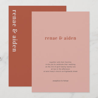 Faire-part de mariage corail, faire-part de mariag