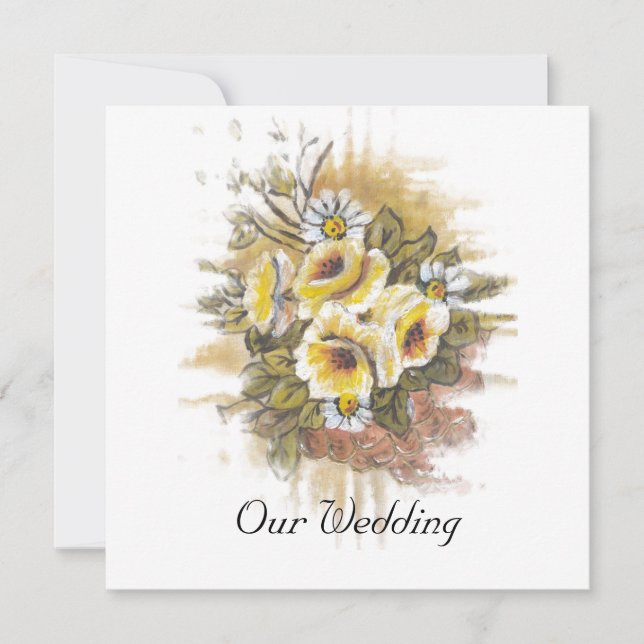 Faire-part de mariage CORNUCOPIE aquarelle Terre (Devant)