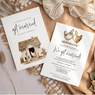 Faire-part de mariage Country Farm Chicken