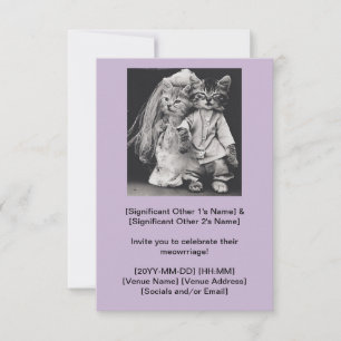 Faire-part de mariage Couple Chat