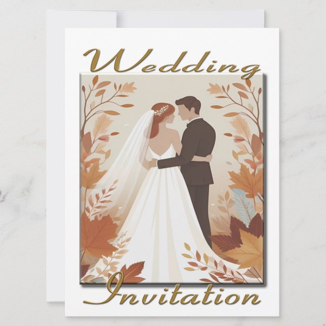 Faire-part de mariage couple dans les bois - Autom (Devant)