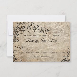 Faire-part de mariage Couronne botanique vintage R