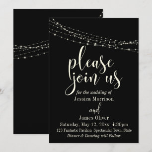 Faire-part de mariage Crème Typographie 30, Noir 2