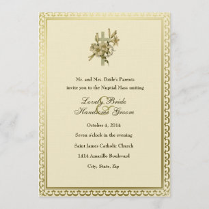 Faire-part de mariage croisé en ivoire de