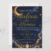 Faire-part de mariage Croissant de Lune Romantique