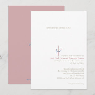 Faire-part de mariage Croix et Tissu