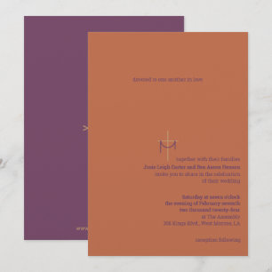 Faire-part de mariage croix et tissu