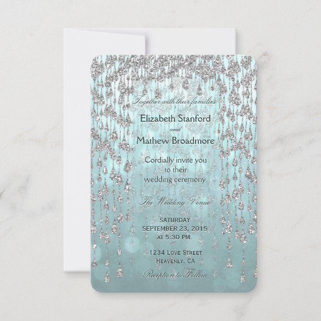Faire-part de mariage | Crystal Palace Turquoise (Devant)