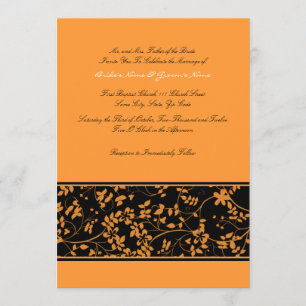 Faire-part de mariage d'accentuation florale noire