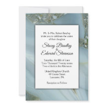 Faire-part de mariage d'âge en marbre bleu