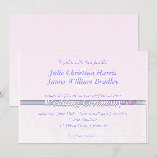 Faire-part de mariage Damask Silk (Devant / Derrière)