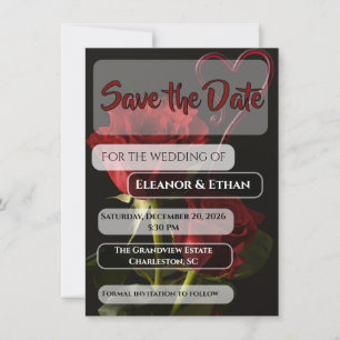 Faire-part de mariage d'amour de cœur abstrait de
