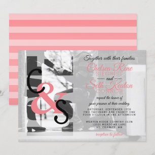 Faire-part de mariage d'Amour Moderne - Corail