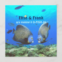 Faire-part de mariage d'amour pour les poissons tr