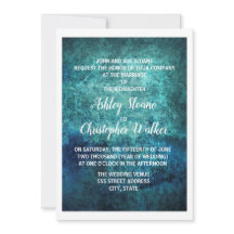 Faire-part de mariage d'aquarelle bleu turquoise