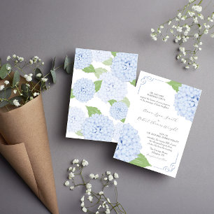 Faire-part de mariage d'aquarelle Blue Hydrangea