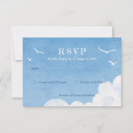 Faire-part de mariage d'aquarelle ciel bleu clair