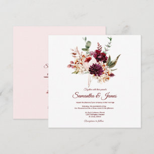 Faire-part de mariage d'aquarelle d'automne