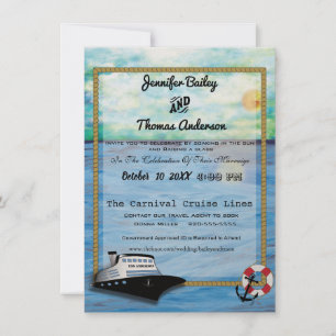 faire-part de mariage d'aquarelle de bateau de