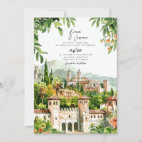 Faire-part de mariage d'aquarelle du château d'Esp