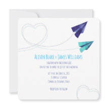 Faire-part de mariage d'aquarelle du plan papier