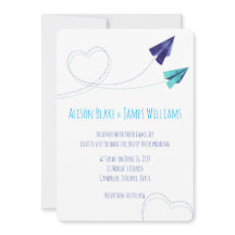 Faire-part de mariage d'aquarelle du plan papier