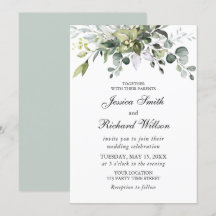 Faire-part de mariage d'aquarelle Eucalyptus